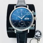 ZF Factory IWC Portofino Chronograph Replica Watch Black Dial with Leather Strap 42MM